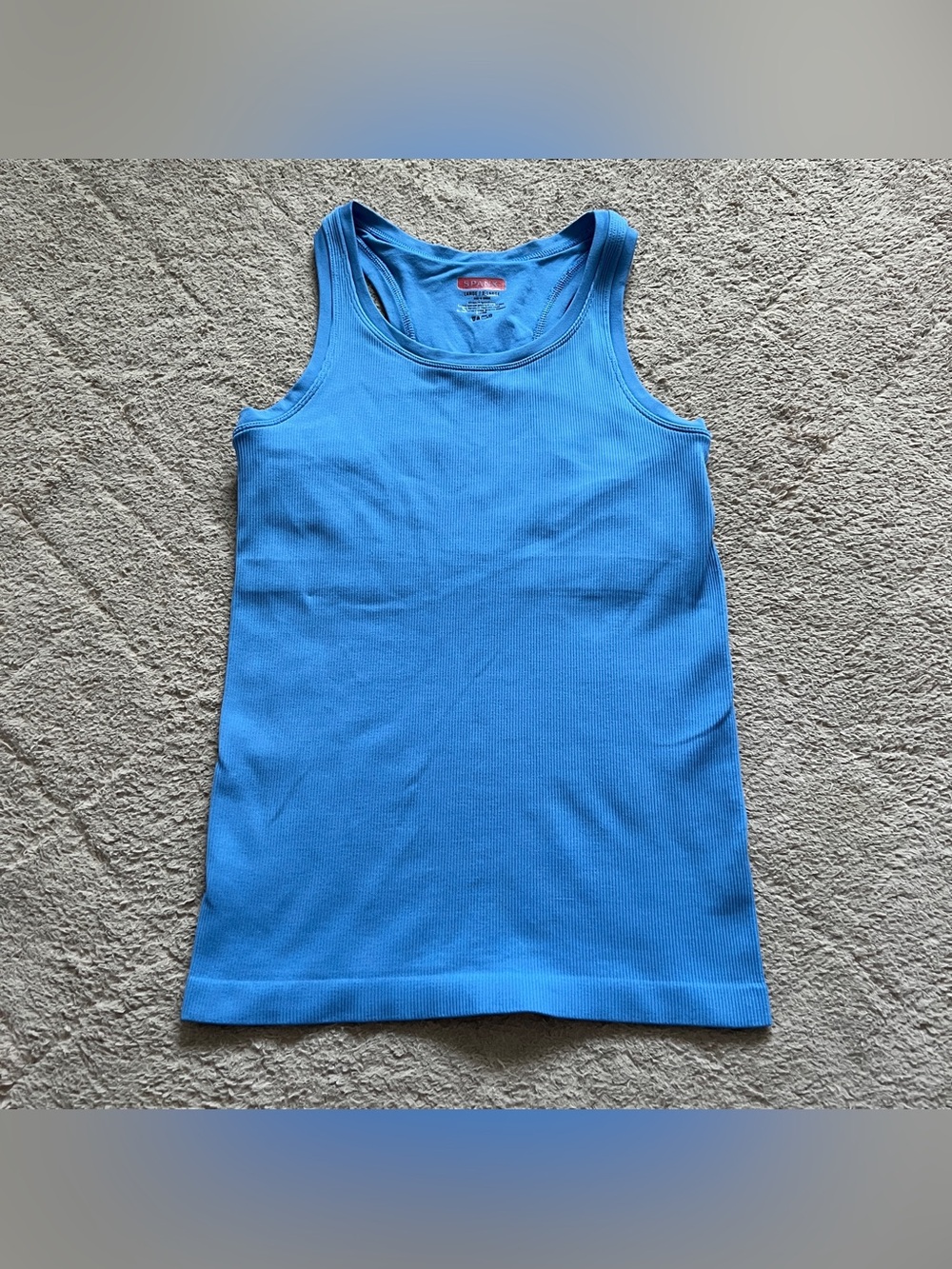 SPANX Ribbed Racerback Tank Top Stretch Minimalist Contemporary Capsule Sz L/XL